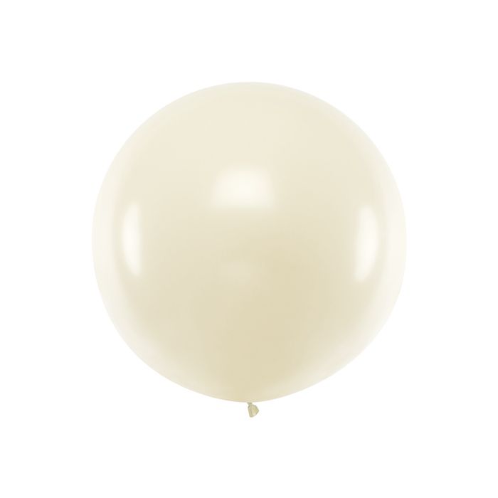 Stor Metallic Råvit Ballong - 1 meter