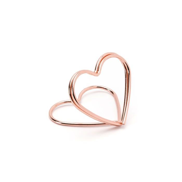 Rose gold hjerte bordkort holdere 10x - 2,5