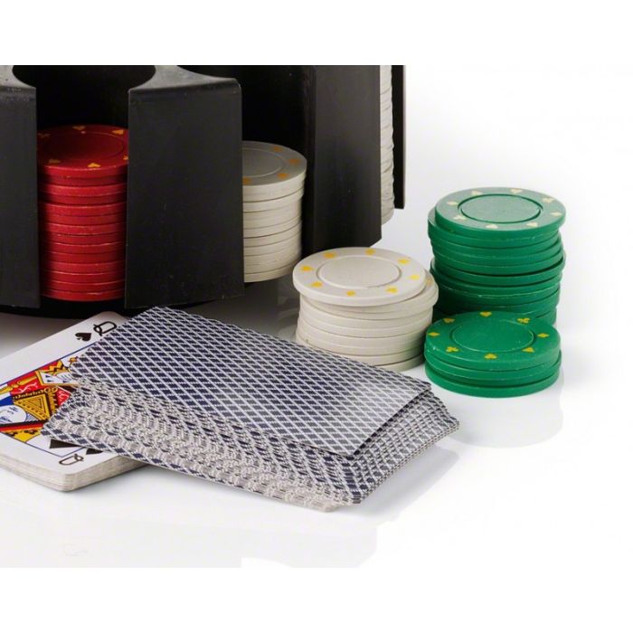 Pokerset 200 marker inkl. 2 kortlekar, dealerknapp och låda