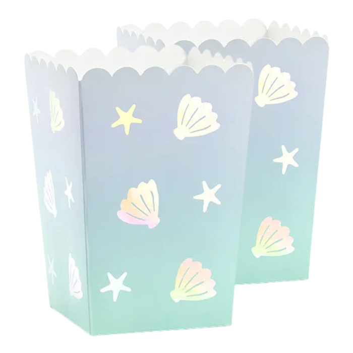 Popcornbägare med havmotiv 6x - 7x7x12,5 cm
