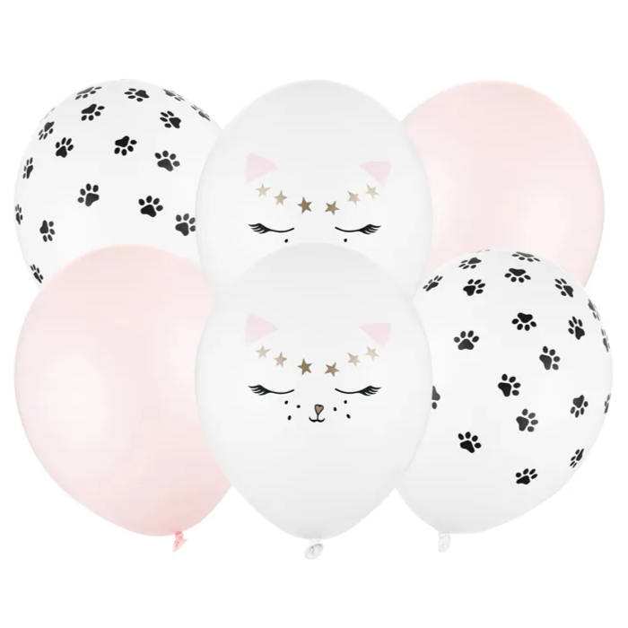 Ballonger med katttema 6x - 30 cm