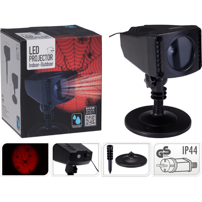Halloween projektor med kravlende edderkop