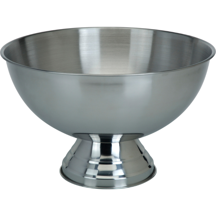 Rustfri skål på fod 39,5x24 cm 