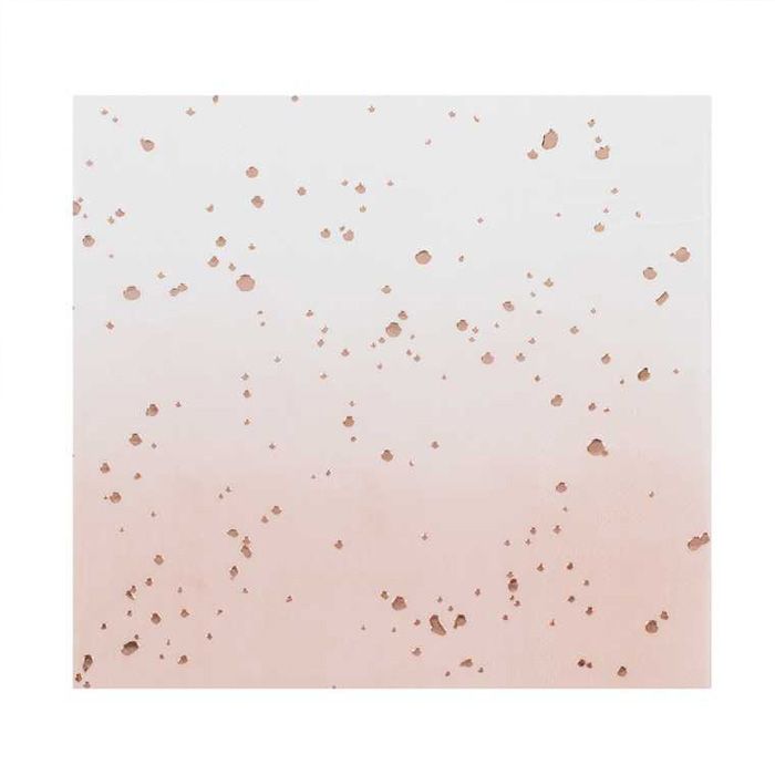 Rose Gold Servetter med Glitter 8x - 16 cm