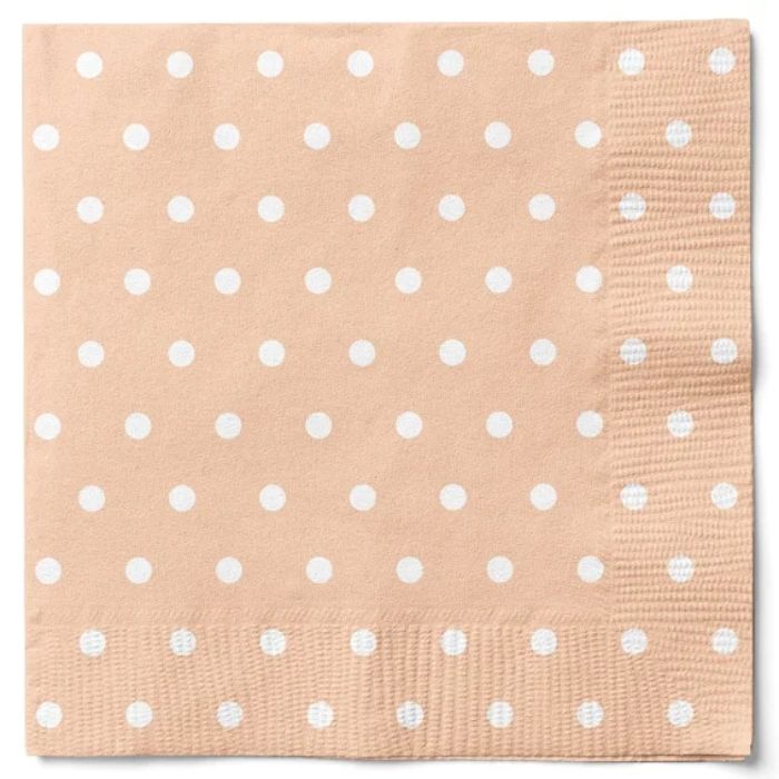 Servetter i orange med vita prickar 20x Det Gamla Apoteket