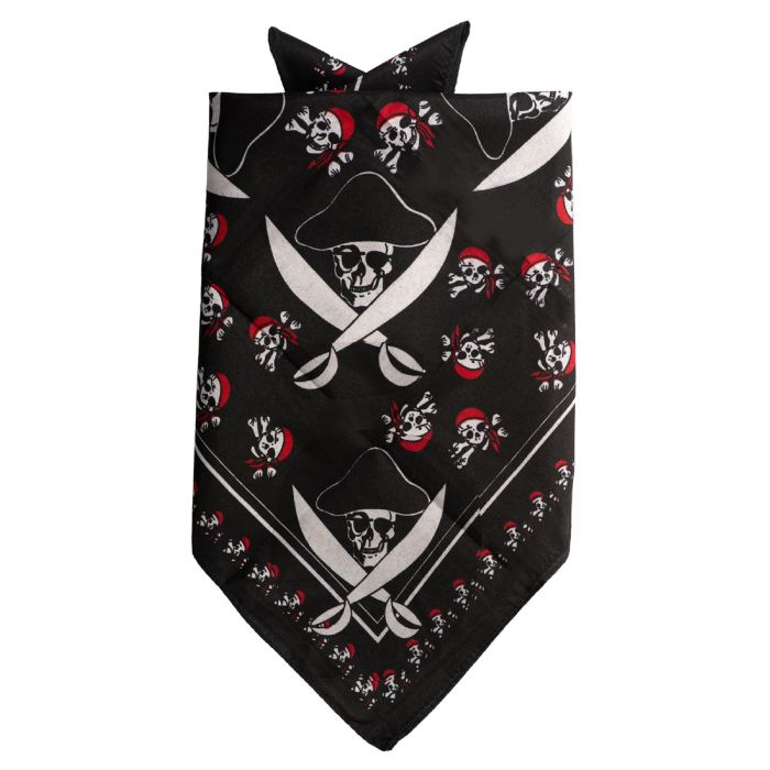 Piratbandana svart 52x55 cm