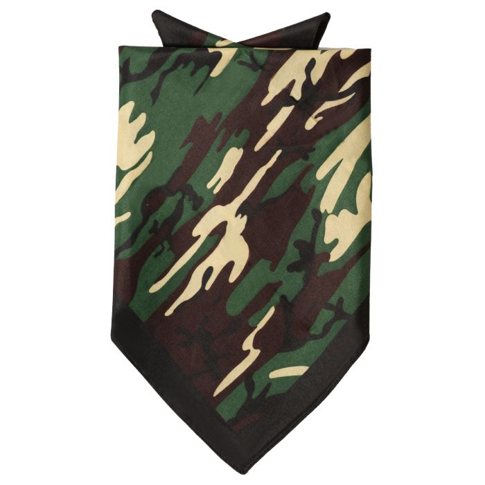 Bandana med grön camouflage 52x55 cm