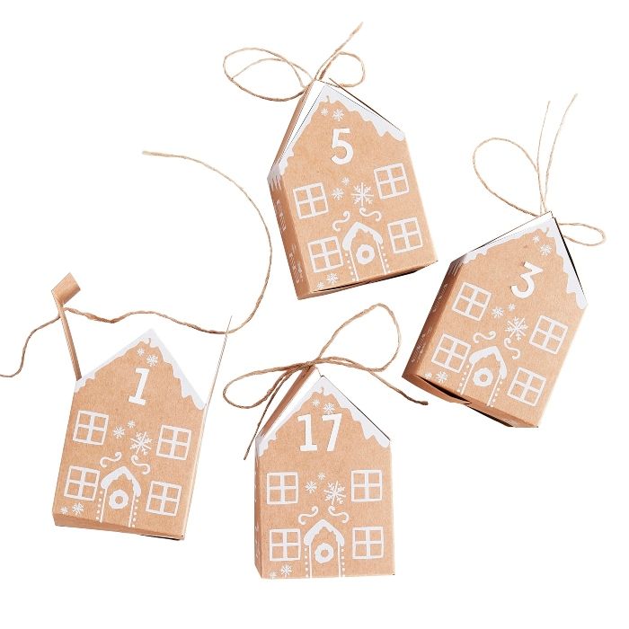 Jule adventskalender gingerbread huse 9x6 cm