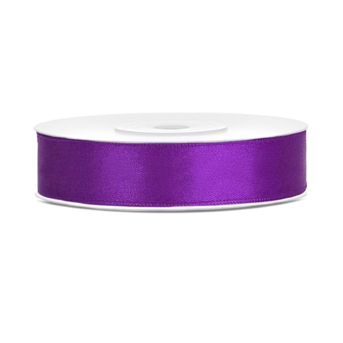 Lila satinband - 12 mm x 25 m
