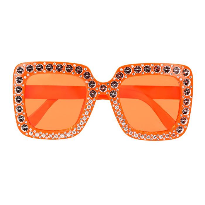 Orange diskoglasögon med bling