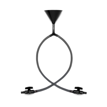 Dubbla tratt ölbong svart