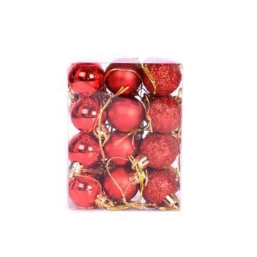 Röda julekuglar 36x - 3 cm 