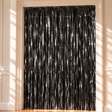 Svart Glitterdraperi - 100 x 240 cm