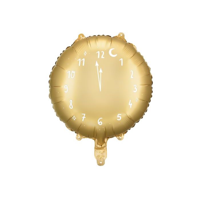Guld färgad rund klockfolieballong - 45 cm