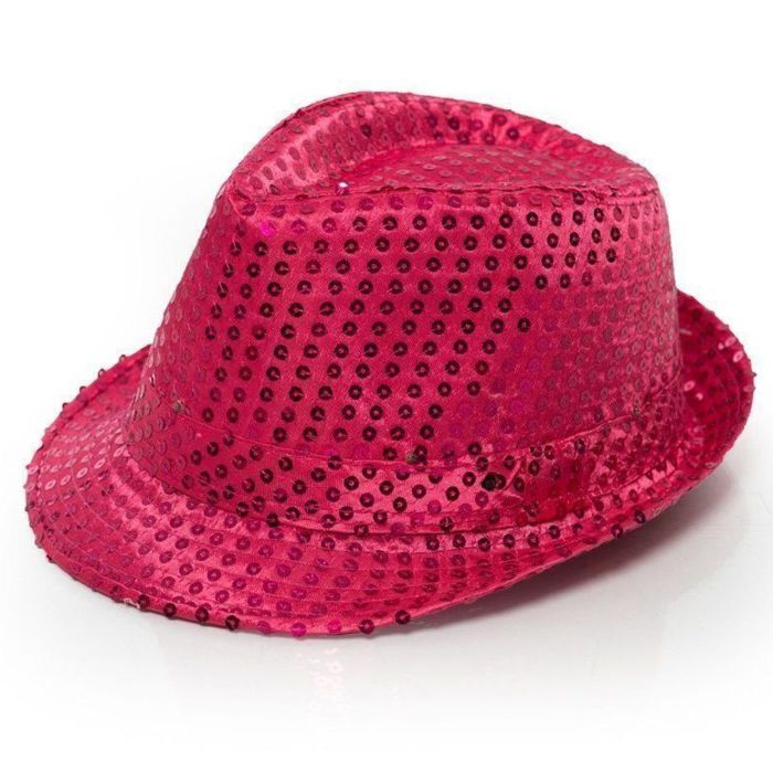 Het rosa fedora med glitter - onesize