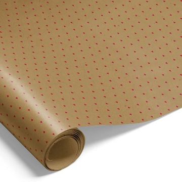 Presentpapper med hjärtan brun presentinslagning 10m Det Gamla Apoteket