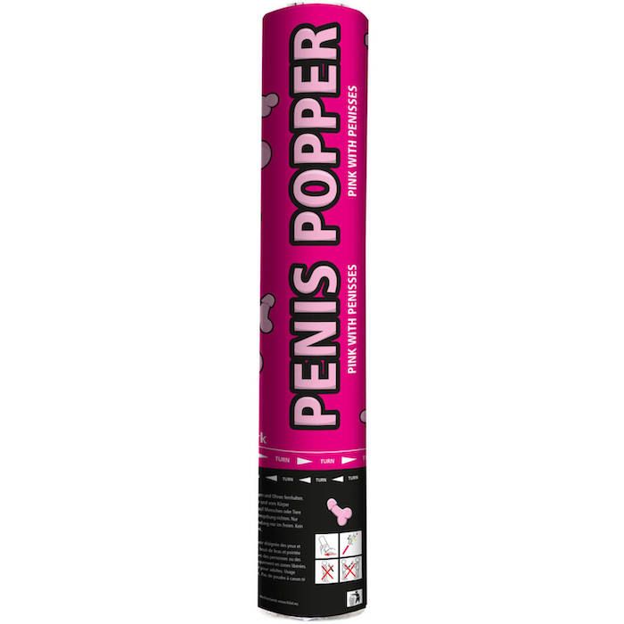 Rosa peniskonfettirör - 28 cm