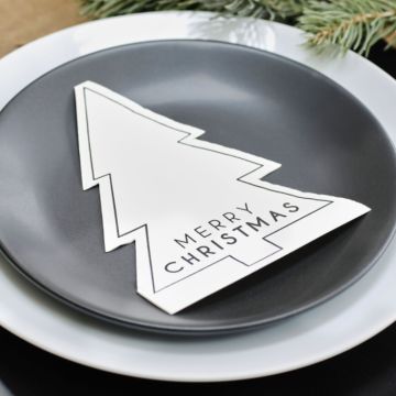 Julgransservetter merry christmas 16x - 3x24,8 cm