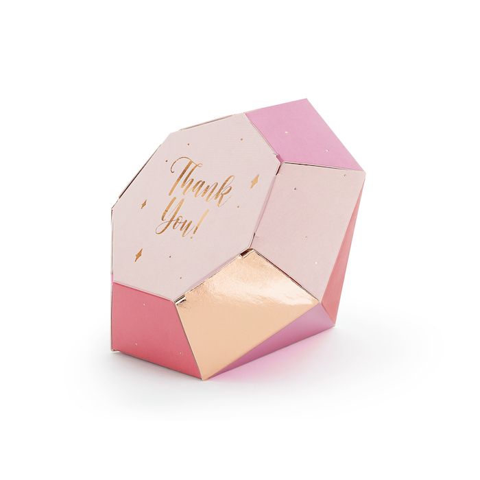 Ljusrosa Diamant Presentaskar 6x