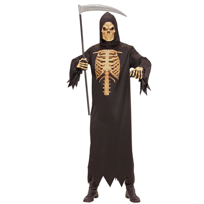Grim Reaper kostym med ribbmotiv för herrar