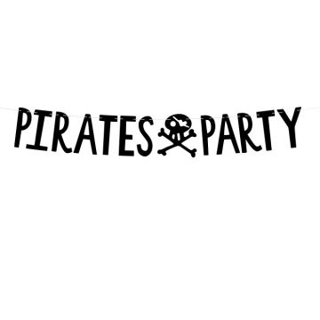Svart pirat festbanners - 100x14 cm