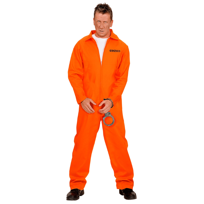 Fängelsekostym orange inkl. handbojor