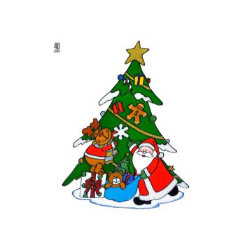 Julklistermärke för fönster julgran 6x - 40 cm