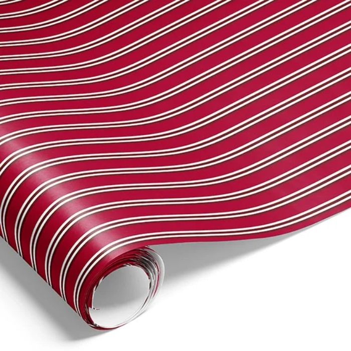 Presentpapper med röda och vita ränder presentinslagning 500x70 cm Det Gamla Apoteket 