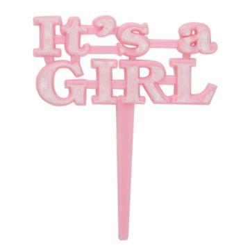 Its a girl tårtkreation rosa 8x