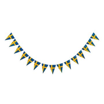 Sverige flaggprydnad - 3,6 meter