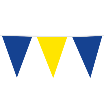 Blå och Gul Flagggirlande - Flagga 30 x 45 cm - 10 meter 