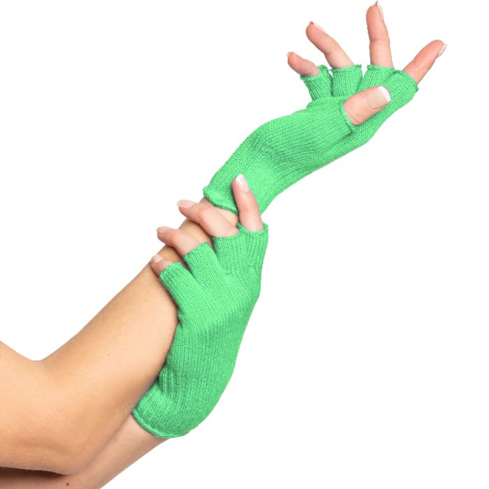 Fingerlösa handskar one-size för kvinnor neon grön