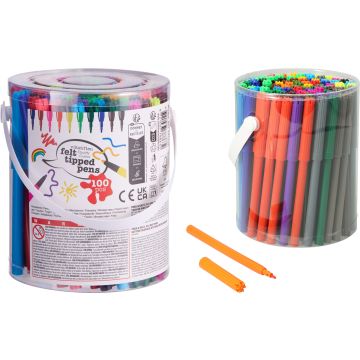 Filtpennor 100 st. i 20 färger