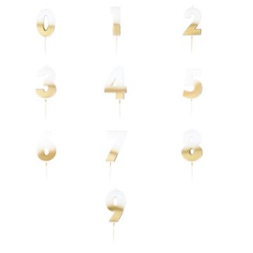 Guld Siffra Tårtljus 5x4 cm (Flera varianter)