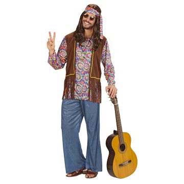 Psykedelisk hippie-kostym för herr
