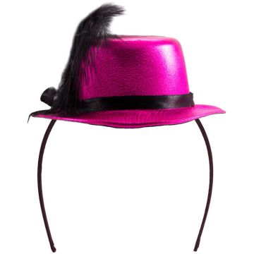 Rosa metallisk mini-hatt