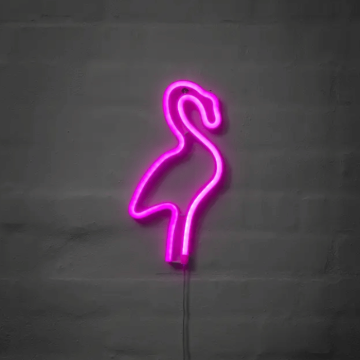 Flamingo neon LED-skylt - 29x14 cm