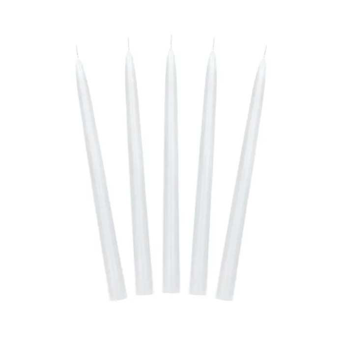 Stagelys metallic matt vit stearinljus 10x - 24 cm