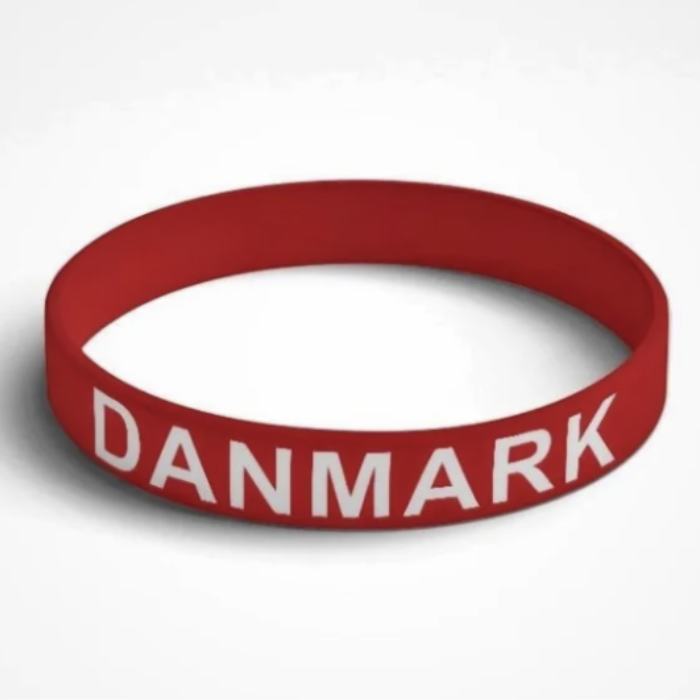 Röd och vit Danmark silikonarmband