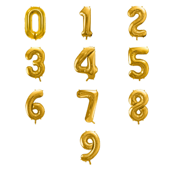 Talballonger guld - 86 cm