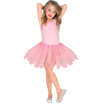 Rosa glittrande tutu tyllkjol för barn