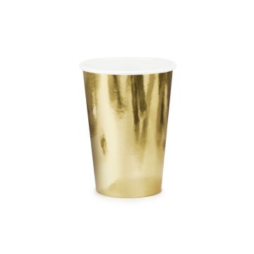 Guld Papperskoppar 6x - 220 ml