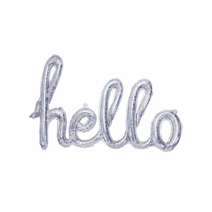 Holografisk Hello folieballong - 72 cm