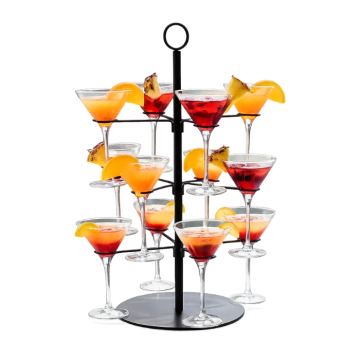 Cocktailträd för 12 drinkar svart - 55,5 cm