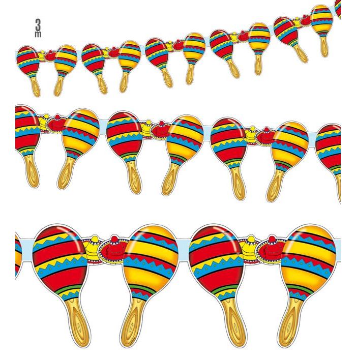 Mexikansk maracas girlang - 3 m