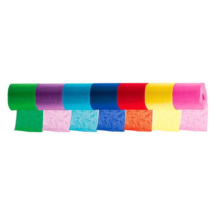 Flerfärgad crepe-streamers 20x - 5m