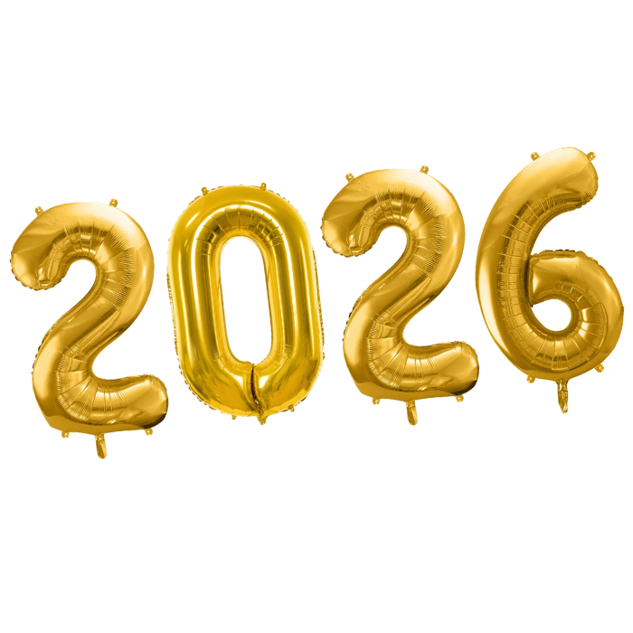 2026 folieballong guld - 86 cm