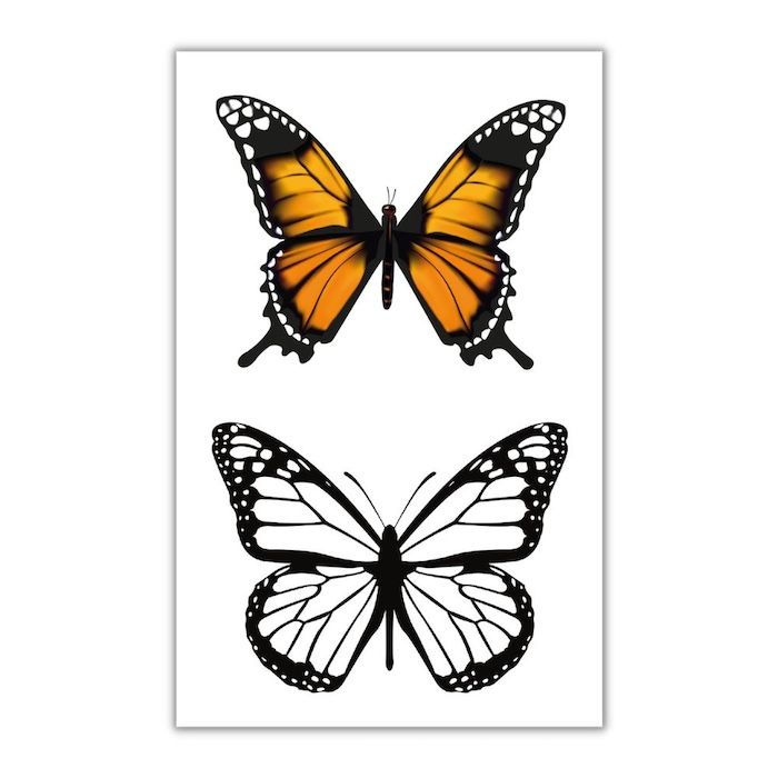 Temporära och konstgjorda fjäriltatueringar 2x - 10,5x20 cm