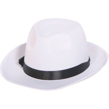 Vit Fedora hatt - 59 cm