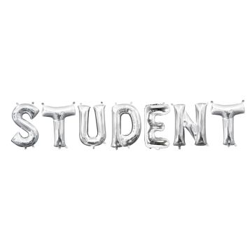 Studentfoliebalonger silver - 56 cm